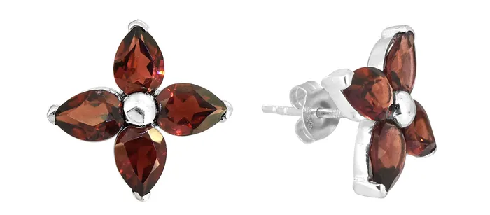 YoTreasure Earrings Garnet 925 Sterling Silver Dangle Earrings