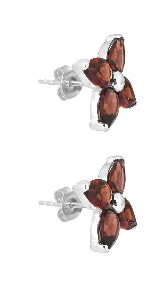 YoTreasure Earrings Garnet 925 Sterling Silver Dangle Earrings