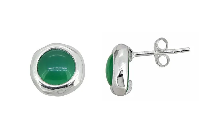 YoTreasure Earrings Green Onyx Solid 925 Sterling Silver Stud Earrings Jewelry YoTreasure Earrings Green Onyx Solid 925 Sterling Silver Stud Earrings Jewelry