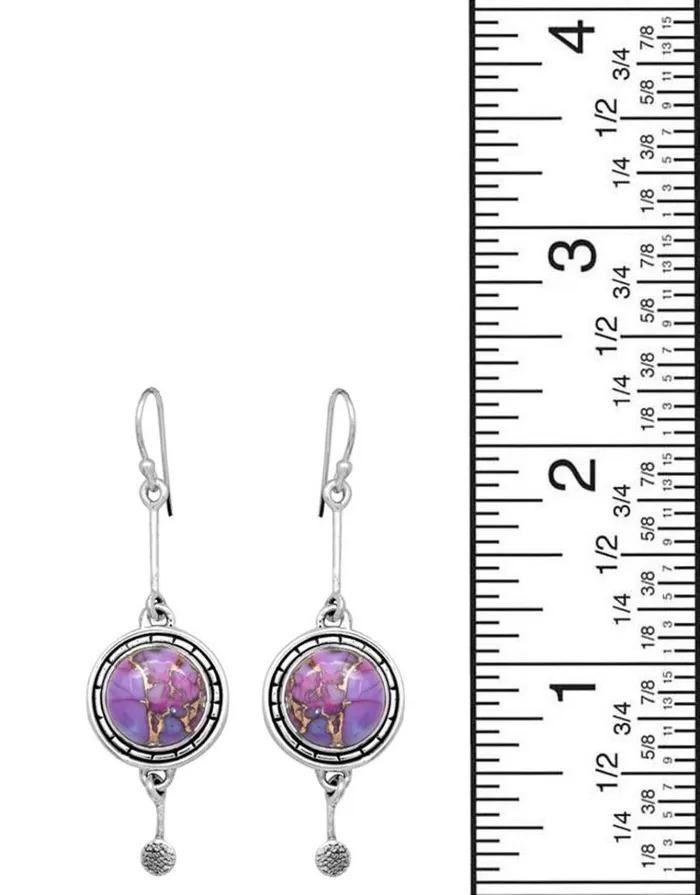 YoTreasure Earrings Purple Copper Turquoise Dangling 925 Solid Sterling Silver Earrings Silver Jewelry YoTreasure Earrings Purple Copper Turquoise Dangling 925 Solid Sterling Silver Earrings Silver Jewelry
