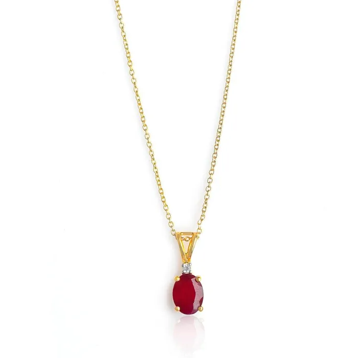 YoTreasure Necklaces 152 Ct Glass Filled Ruby Solid 10k Yellow Gold Chain Pendant Necklace Jewelry YoTreasure Necklaces 152 Ct Glass Filled Ruby Solid 10k Yellow Gold Chain Pendant Necklace Jewelry