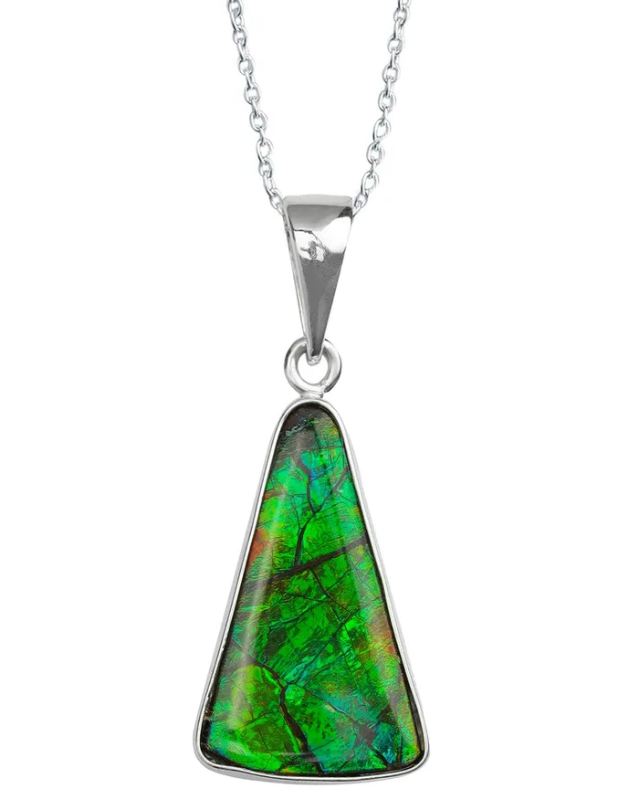 YoTreasure Necklaces 650 Ct Ammolite 925 Sterling Silver Necklace Pendant Jewelry YoTreasure Necklaces 650 Ct Ammolite 925 Sterling Silver Necklace Pendant Jewelry