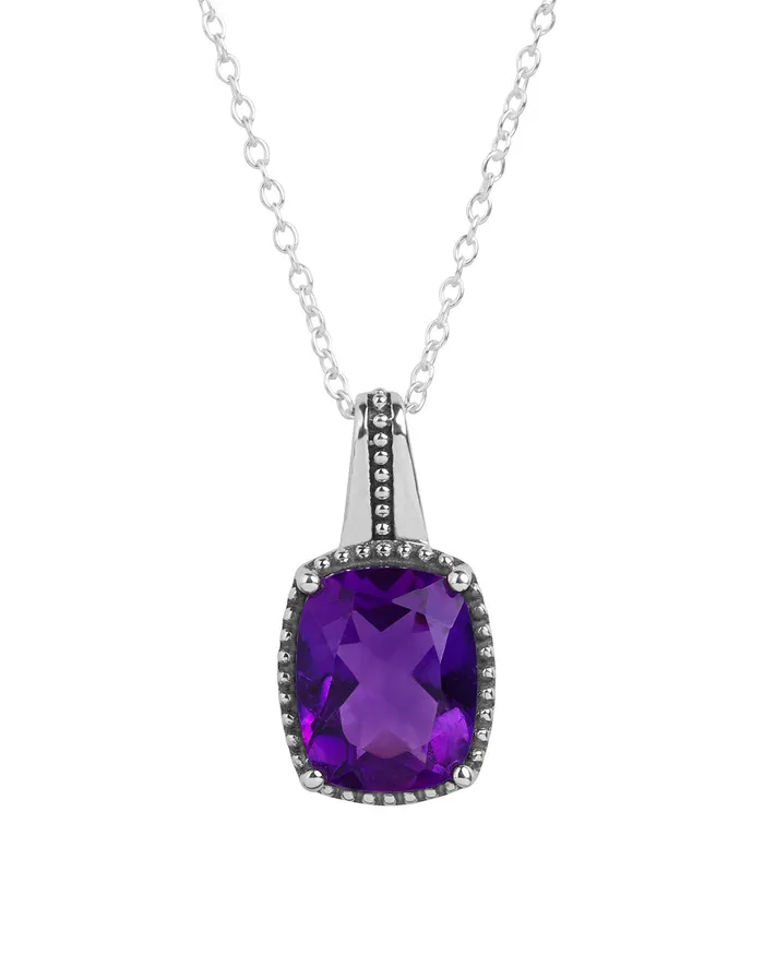 YoTreasure Necklaces African Amethyst Solid 925 Sterling Silver Chain Necklace Pendant Jewelry YoTreasure Necklaces African Amethyst Solid 925 Sterling Silver Chain Necklace Pendant Jewelry