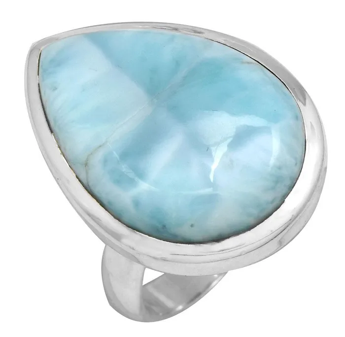 YoTreasure Necklaces Natural Larimar 925 Sterling Silver Rings Silver Jewelry YoTreasure Necklaces Natural Larimar 925 Sterling Silver Rings Silver Jewelry