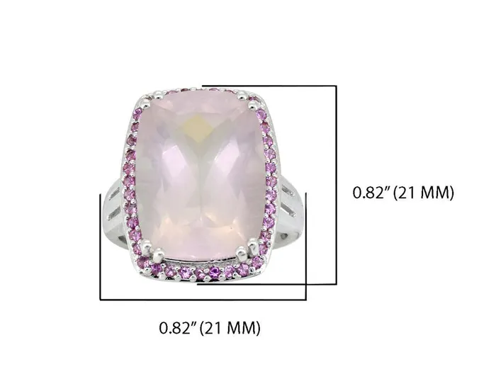 YoTreasure Rings 1330 Ct Rose Quartz Pink Tourmaline Solid 925 Sterling Silver Ring Jewelry