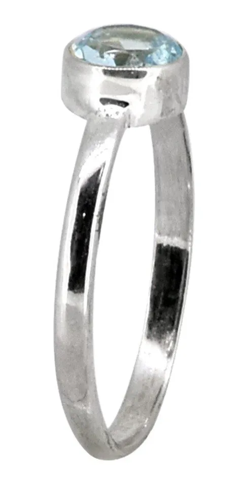 YoTreasure Rings Blue Topaz Solid 925 Sterling Silver Ring Jewelry