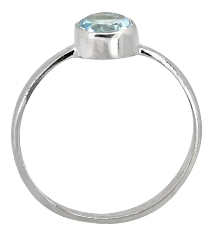 YoTreasure Rings Blue Topaz Solid 925 Sterling Silver Ring Jewelry