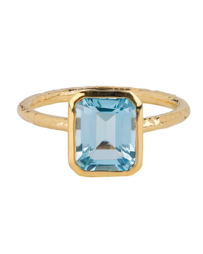 YoTreasure Rings Sky Blue Topaz Solitaire Ring Solid 14K Gold Over 925 Sterling Silver Jewelry YoTreasure Rings Sky Blue Topaz Solitaire Ring Solid 14K Gold Over 925 Sterling Silver Jewelry