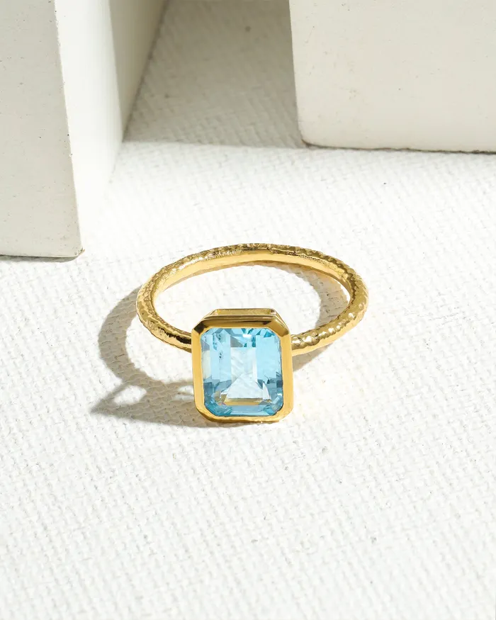 YoTreasure Rings Sky Blue Topaz Solitaire Ring Solid 14K Gold Over 925 Sterling Silver Jewelry YoTreasure Rings Sky Blue Topaz Solitaire Ring Solid 14K Gold Over 925 Sterling Silver Jewelry