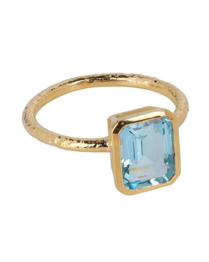 YoTreasure Rings Sky Blue Topaz Solitaire Ring Solid 14K Gold Over 925 Sterling Silver Jewelry YoTreasure Rings Sky Blue Topaz Solitaire Ring Solid 14K Gold Over 925 Sterling Silver Jewelry