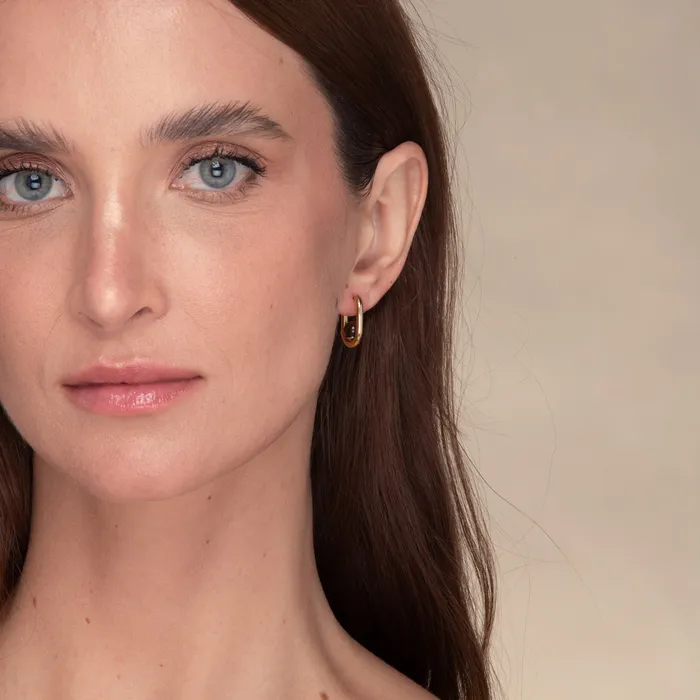 Zoey Huggie Hoop Earrings Camile Stone Earrings