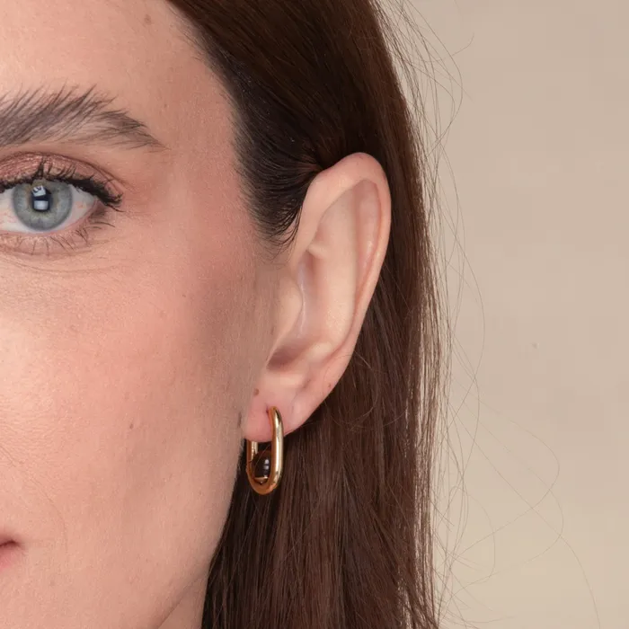 Zoey Huggie Hoop Earrings Camile Stone Earrings